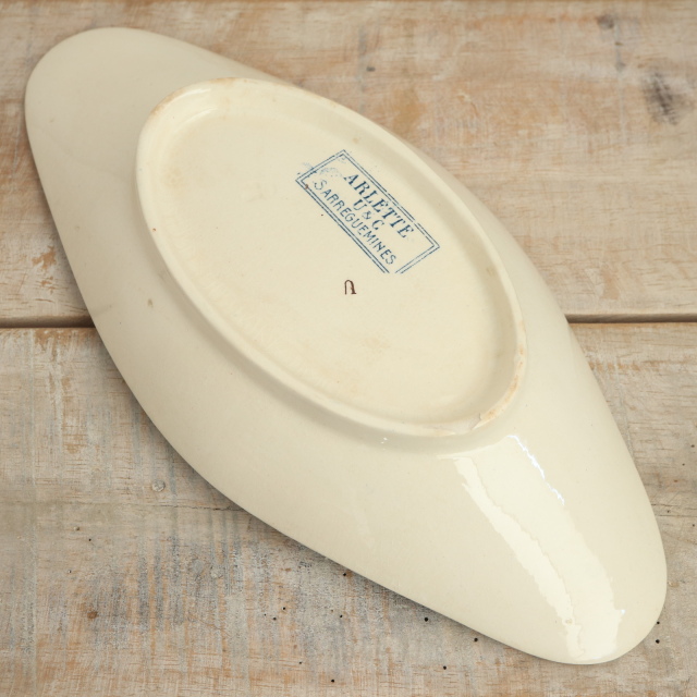 アンティーク ラヴィエ イチゴ オーバル皿 フランス サルグミンヌ製 ARLETTE U&C SARREGUEMINES