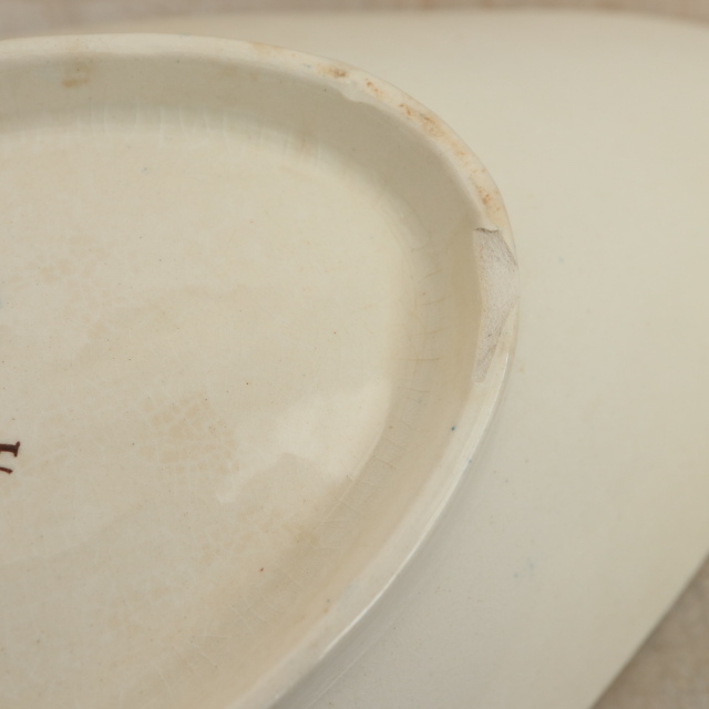 アンティーク ラヴィエ イチゴ オーバル皿 フランス サルグミンヌ製 ARLETTE U&C SARREGUEMINES