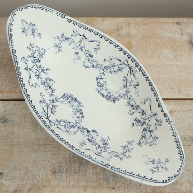 アンティーク ラヴィエ オーバル皿 モーツァルト フランス サルグミンヌ製 MOZART U&C SARREGUEMINES