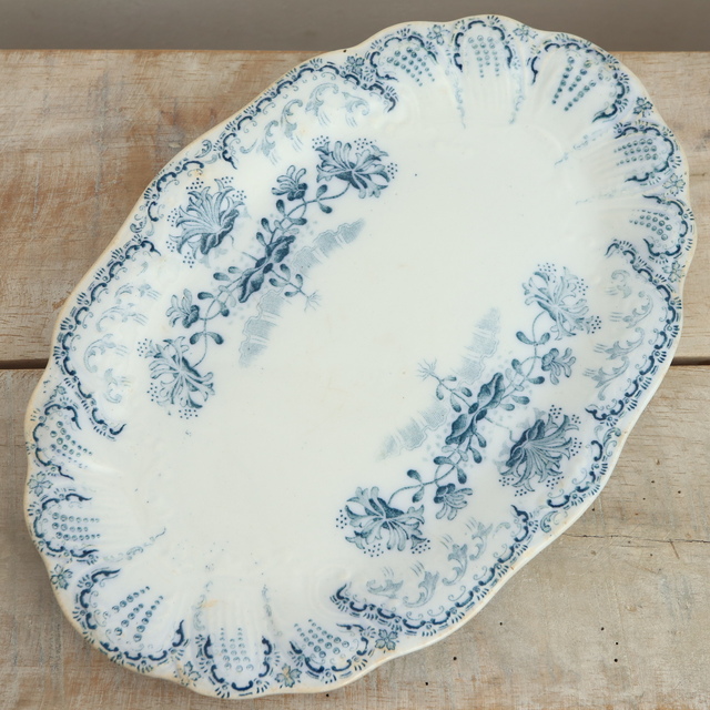 アンティーク ラヴィエ オーバル皿 レジャンス REGENCE フランス サンタマン製 SAINT AMAND HAMAGE NORD