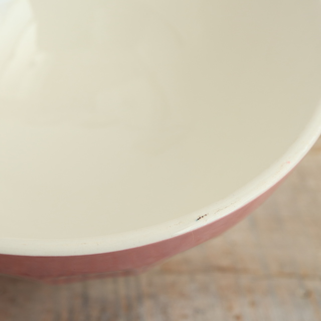 アンティーク カフェオレボウル ピンク ドット 水玉 フランス ディゴワン&サルグミンヌ製 DIGOIN & SARREGUEMINES