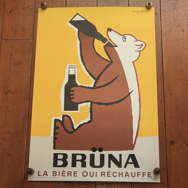 サヴィニャック ベルギービール ブリュナ ポスター Savignac BRUNA