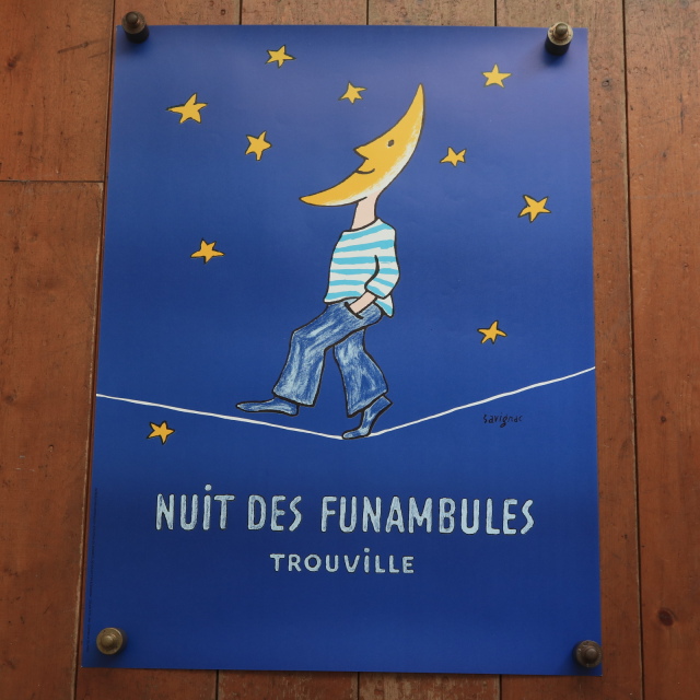 サヴィニャック 綱渡りの夜 ビンテージ ポスター Savignac NUIT DES FUNAMBULES TROUVILLE