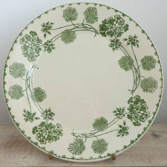 アンティークプレート ゼラニウム デザート皿 GERANIUM フランス サルグミンヌ製 U&C SARREGUEMINES