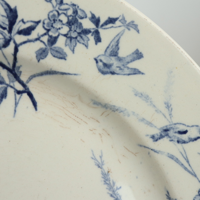 アンティーク プレート 小鳥 皿 LINOTTE フランス クレイユモントロー製 Creil Montereau