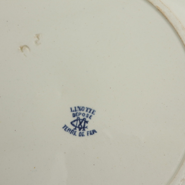 アンティーク プレート 小鳥 皿 LINOTTE フランス クレイユモントロー製 Creil Montereau