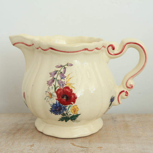 アンティーク クレミエ アグレスト ミルクピッチャー フランス サルグミンヌ製 Agreste Digoin SARREGUEMINES