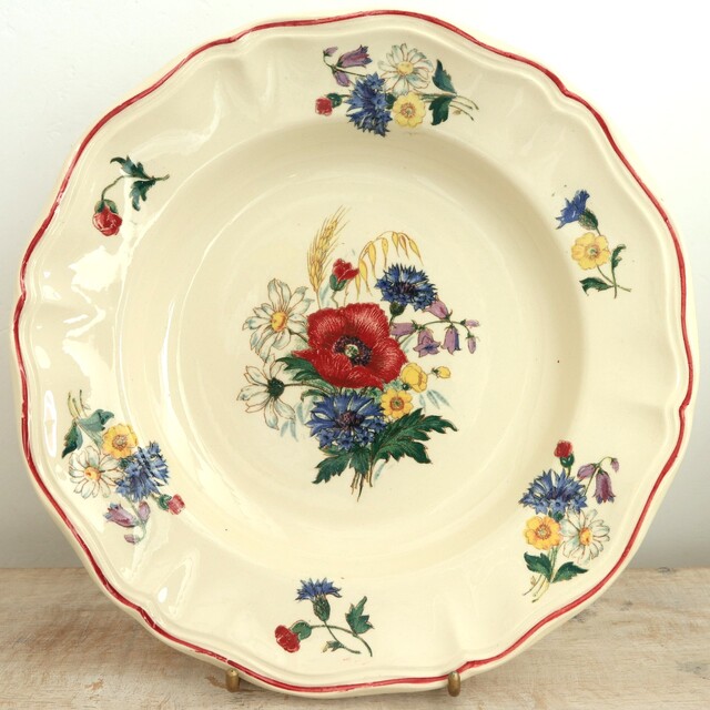 アンティーク プレート アグレスト 深皿 フランス サルグミンヌ製 Agreste Digoin SARREGUEMINES