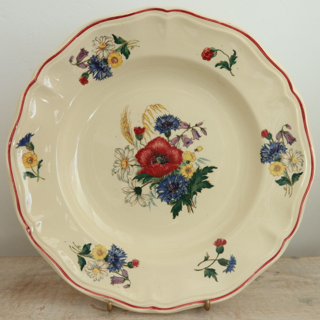 アンティーク プレート アグレスト 深皿 フランス サルグミンヌ製 Agreste Digoin SARREGUEMINES