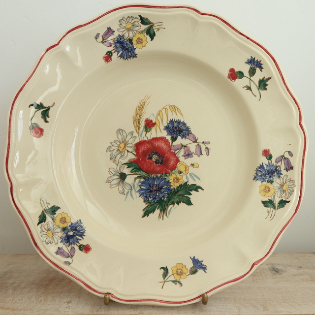 アンティーク プレート アグレスト 深皿 フランス サルグミンヌ製 Agreste Digoin SARREGUEMINES