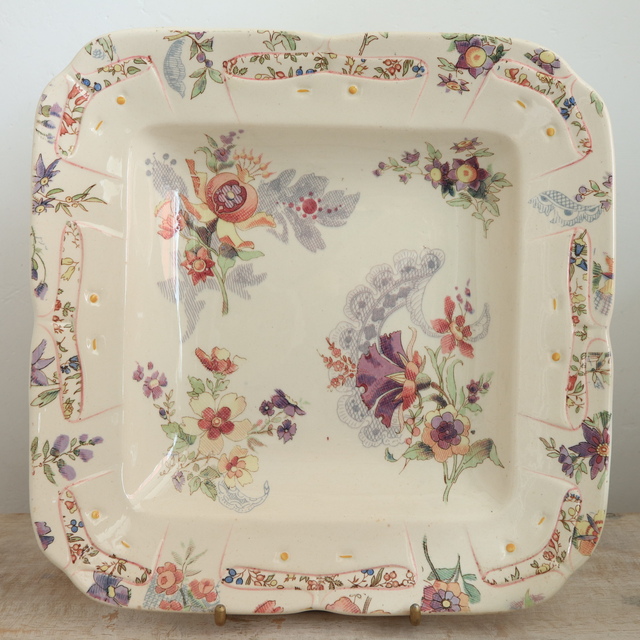 アンティークプレート ラヴァリエール 深皿 LAVALLIERE フランス サルグミンヌ製 U&C SARREGUEMINES