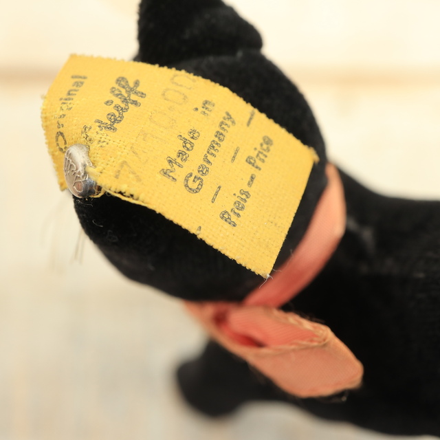 アンティーク シュタイフ 黒猫 Steiff Black Tom Cat 10cm