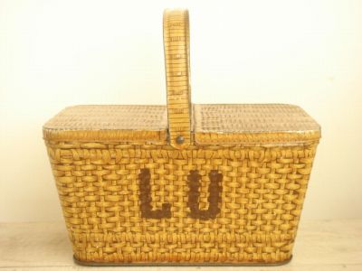 LU ビスケット アンティーク バスケット 缶 パリ万博 1900年