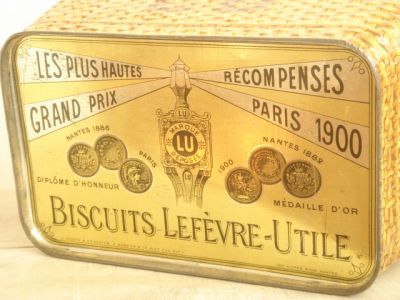 LU ビスケット アンティーク バスケット 缶 パリ万博 1900年