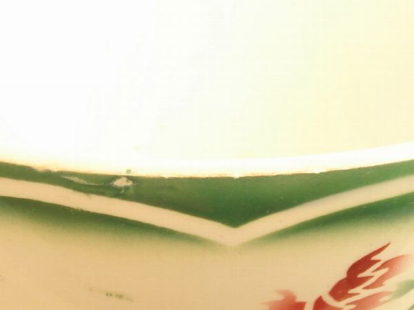 アンティークカフェオレボウル 花のステンシル Sarreguemines