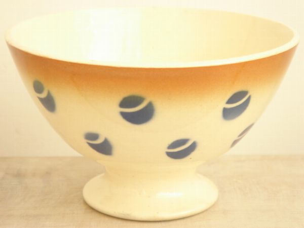 アンティーク 小さなカフェオレボウル 水玉 Luneville
