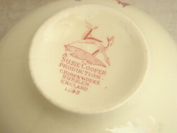 Susie cooper スージークーパー  レッド プランタン シュガーボウル