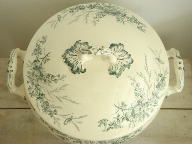 鳥のアンティークスーペリエ Creil et Montereau LINOTTE