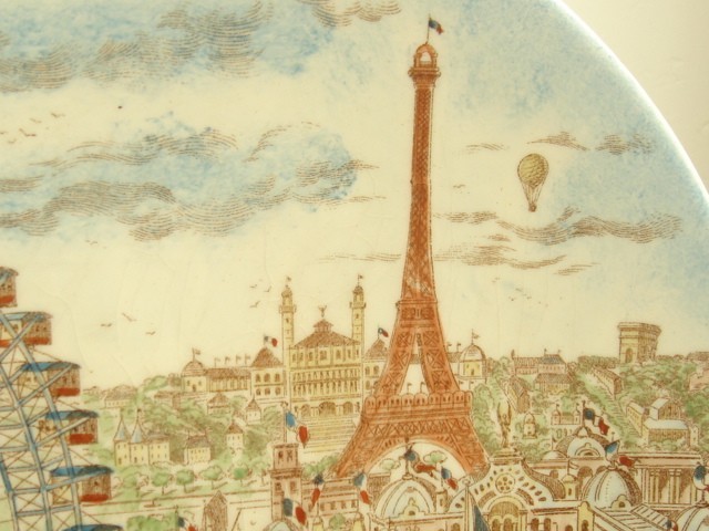 フランス アンティーク皿 飾り皿 パリ万博 1900年 Choisy le roi 製