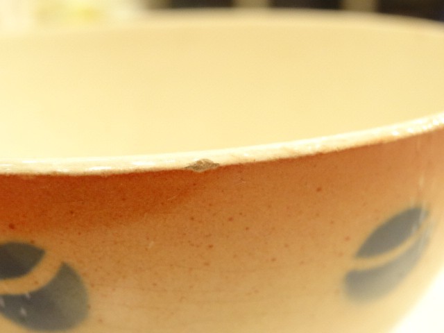 アンティークカフェオレボウル 水玉 K et G Luneville製