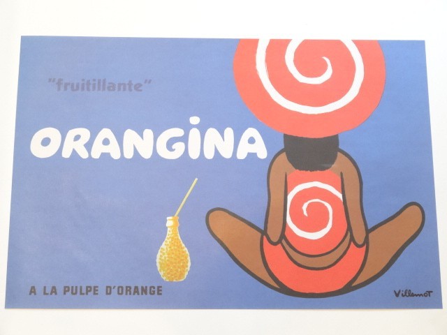 ORANGINA オランジーナ 1970年 ビンテージポスター VILLEMOT ヴェルナール・ヴューモ