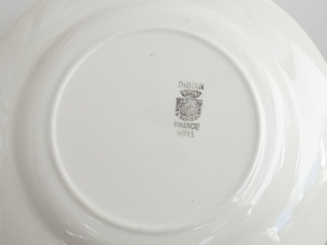 アンティーク皿 水色ストライプ DIGOIN & SARREGUEMINES製