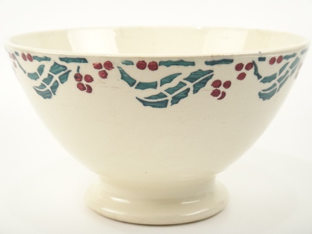 アンティーク カフェオレボウル ヒイラギ HOUX Sarreguemines & Digoin製