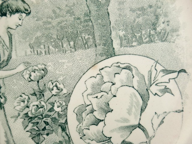アンティーク皿 Les Fleurs No7 La Pivoine DIGOIN et SARREGUEMINES製