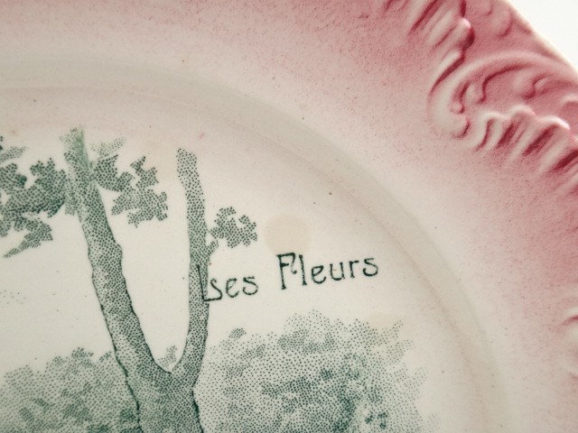 アンティーク皿 Les Fleurs No7 La Pivoine DIGOIN et SARREGUEMINES製