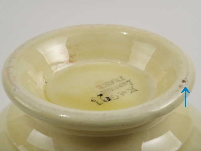 アンティークカフェオレボウル 手書きの花 K et G Luneville製