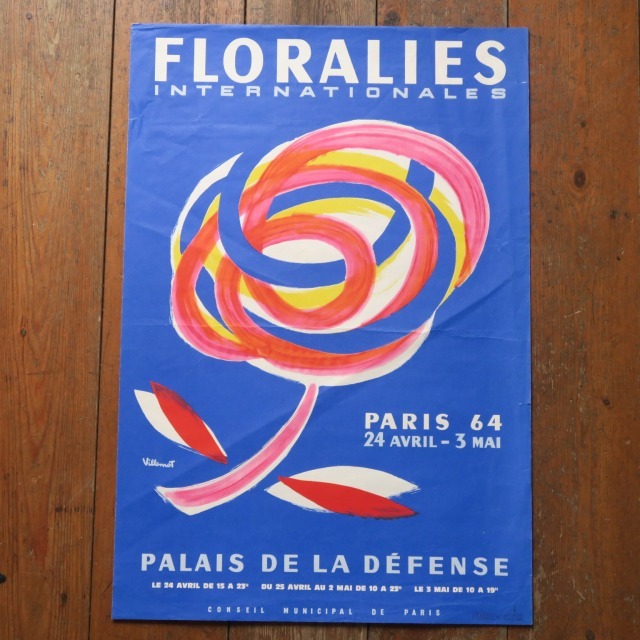 ヴェルナール・ヴィルモ ビンテージポスター FLORALIES Bernard Villemot