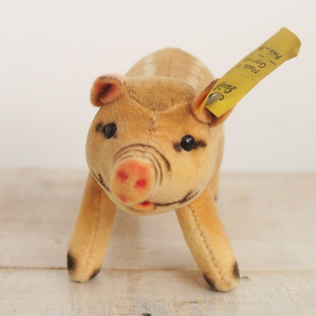 アンティーク シュタイフ ウリボウ イノシシ Steiff Young wild boar 7cm