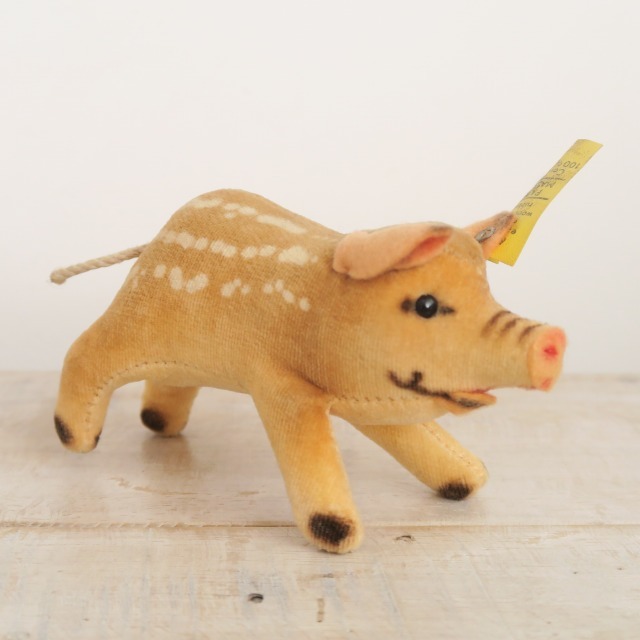 アンティーク シュタイフ ウリボウ イノシシ Steiff Young wild boar 7cm