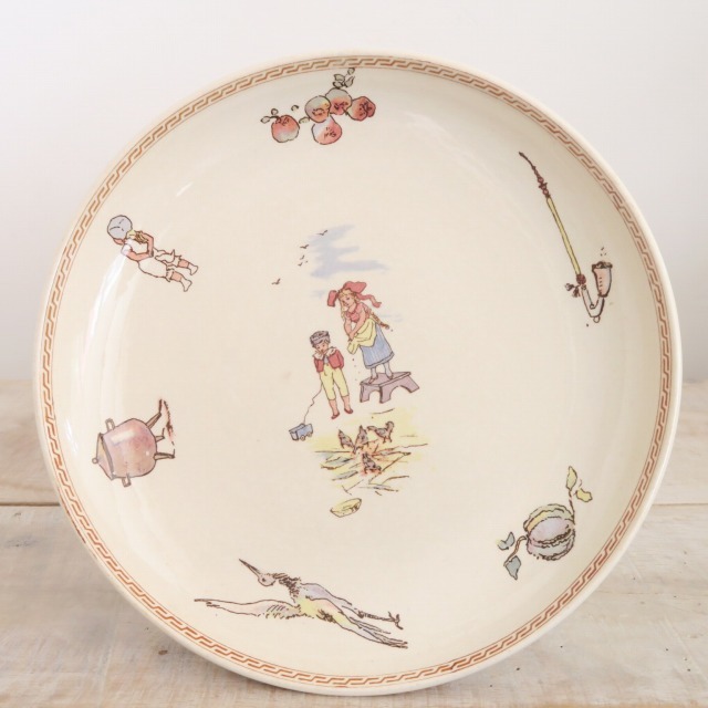 ケイト・グリーナウェイ アンティーク コンポティエ  Kate Greenaway U&C SARREGUEMINES製