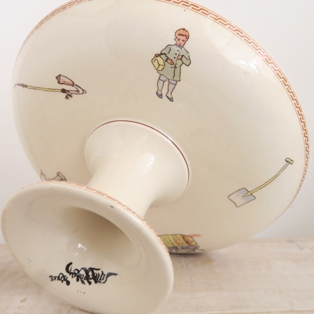 ケイト・グリーナウェイ アンティーク コンポティエ  Kate Greenaway U&C SARREGUEMINES製