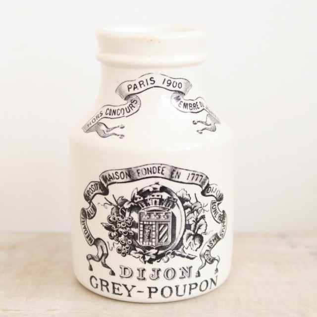 アンティーク マスタードポット DIJON GREY POUPON Digoin & Sarreguemines製