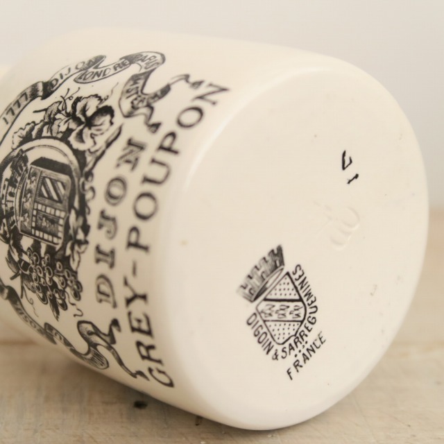 アンティーク マスタードポット DIJON GREY POUPON Digoin & Sarreguemines製