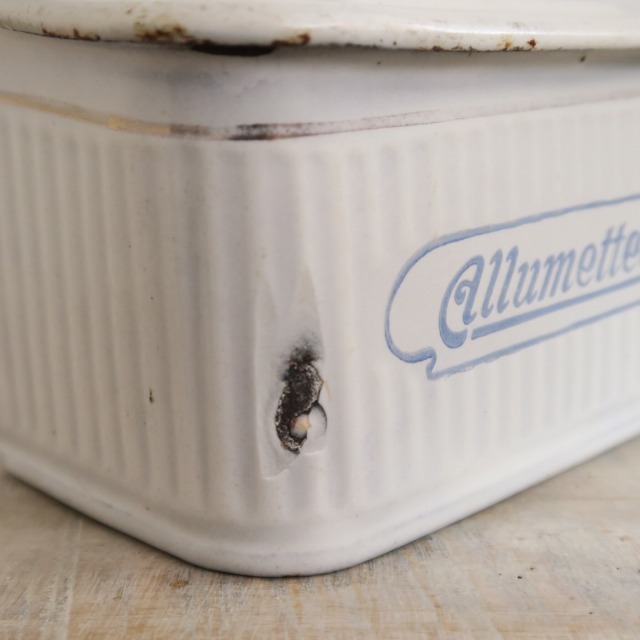 BF社 アンティーク ホウロウ アリュメット缶 マッチ入れ ALLUMETTES