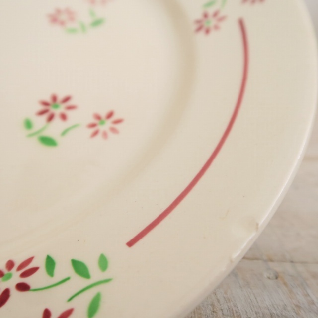 アンティーク皿 小花のステンシル Badonviller製