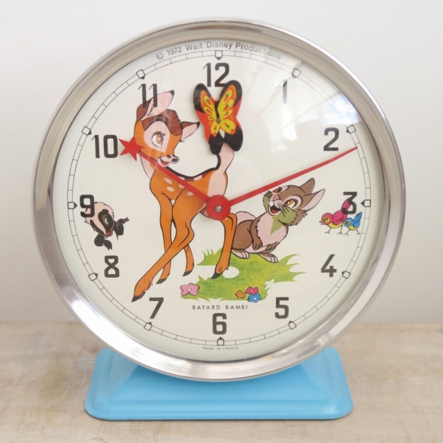 ウォルト・ディズニー 小鹿のバンビ ビンテージ目覚まし時計 BAMBI BAYARD製