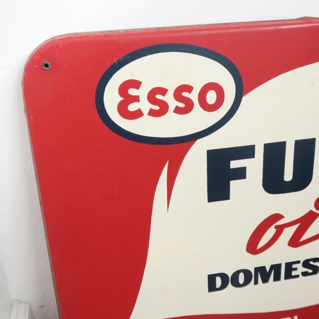 エッソ ビンテージ看板 Esso FUEL OIL DOMESTIQUE