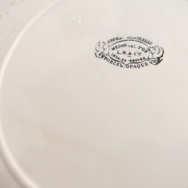 クレイユモントロー製 アンティーク皿 プレート レリーフ Creil Montereau