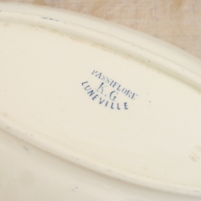 アンティーク オーバル皿 ラヴィエ PASSIFLORE KG LUNEVILLE