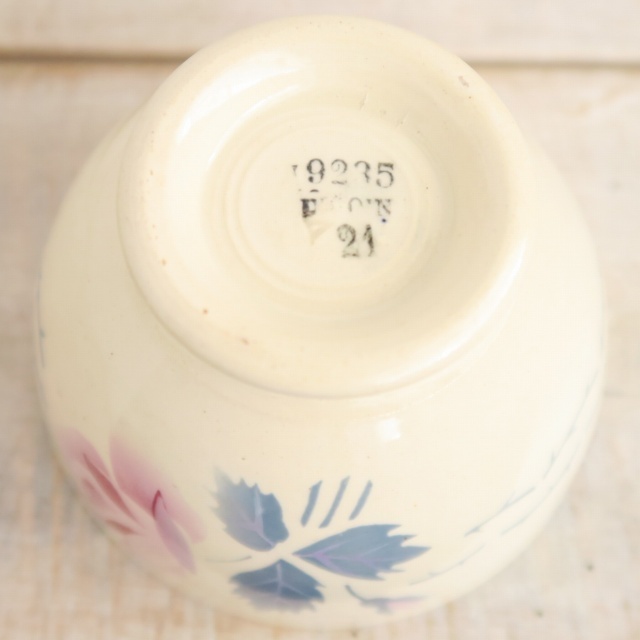 アンティーク カフェオレボウル ローズ フランス ディゴワン製 DIGOIN