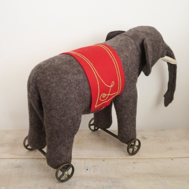 シュタイフ フェルト エレファント オン ホイール 1914 Steiff GREY 22cm