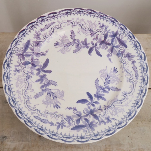 アンティークコンポティ フローラ フランス クレイユモントロー製 FLORA Creil Montereau