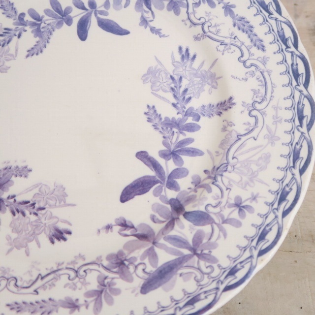 アンティークコンポティ フローラ フランス クレイユモントロー製 FLORA Creil Montereau