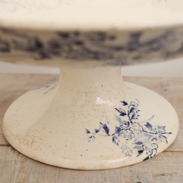 アンティークコンポティエ 鳥 フランス クレイユモントロー製 LINOTTE  