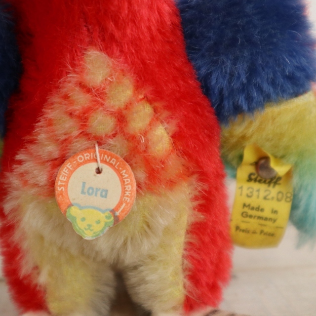 アンティーク シュタイフ オウム Steiff Lora 12cmサイズ