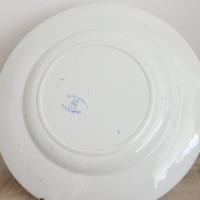 アンティークプレート デザート皿 KATECROWN フランス クレイユ